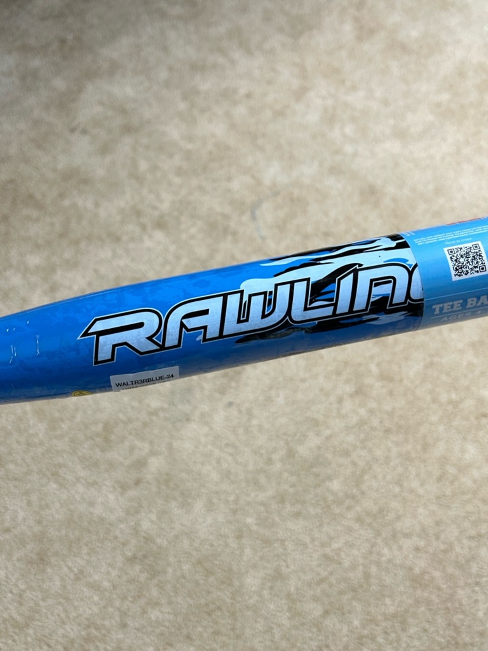 Rawlings Blue Youth Tee Bat with Bold Logo